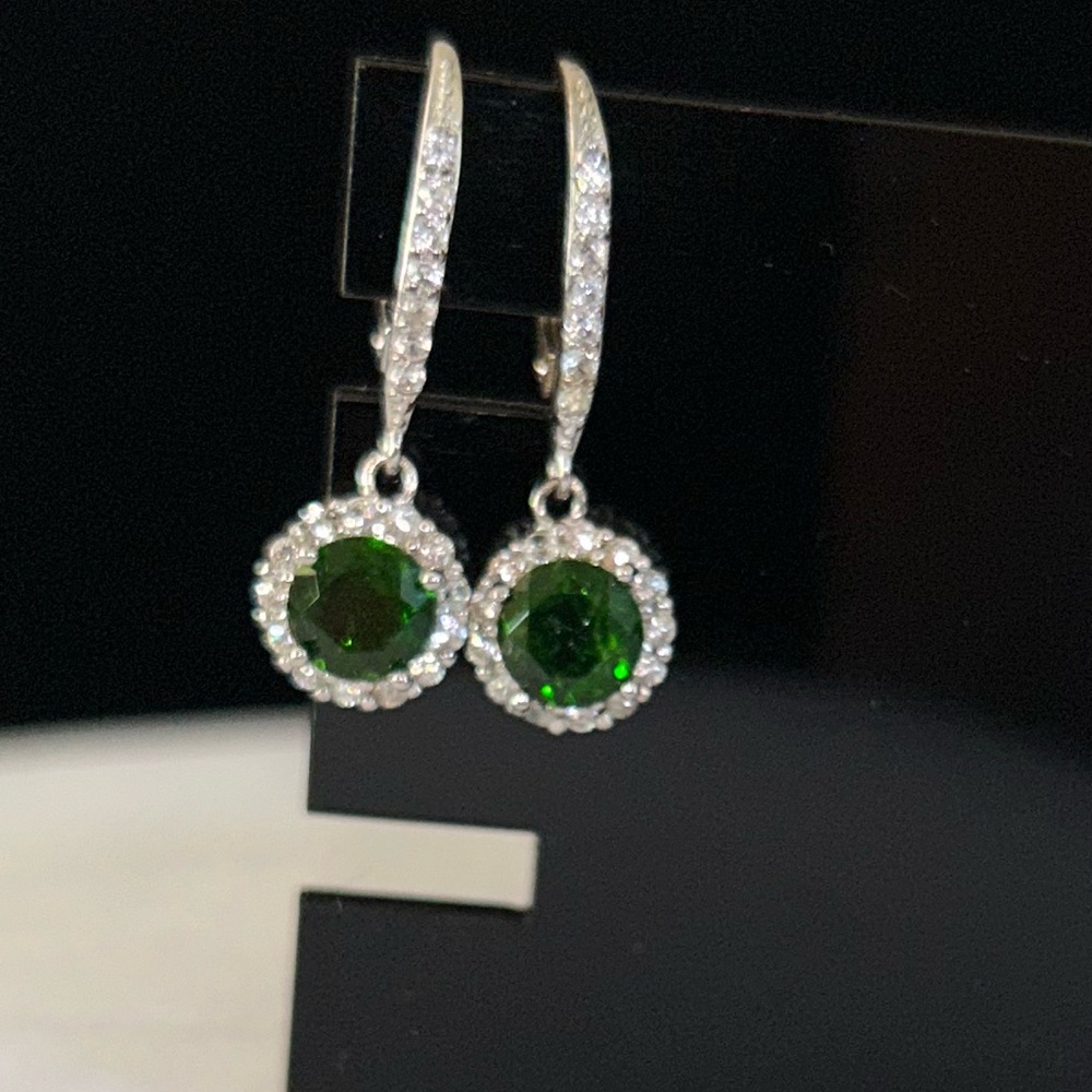 Green Diopside dangle EarringS